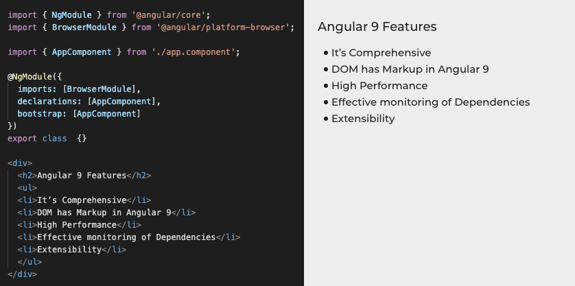 angular 9 features