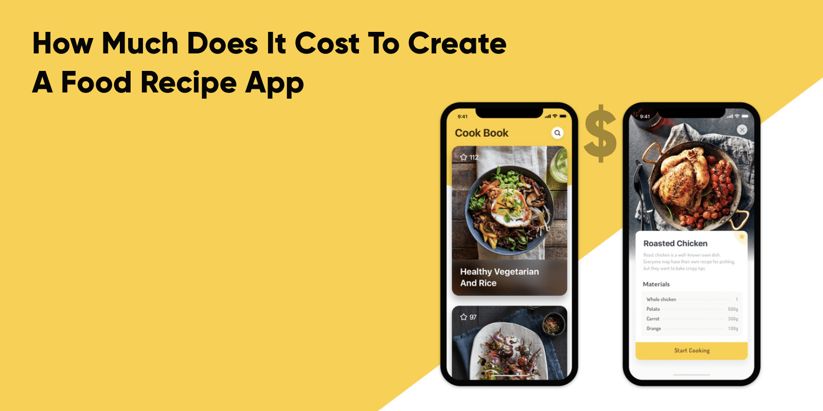 How much does it cost to develop recipe app