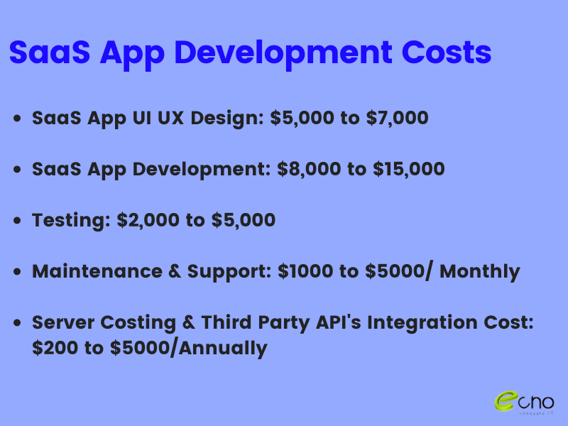 SaaS Development Cost Details