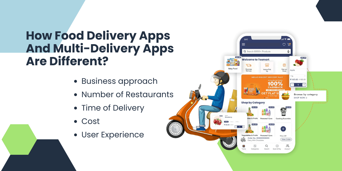 difference between food delivery and multi delivery apps