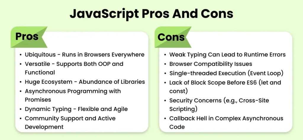 JavaScript Pros And Cons